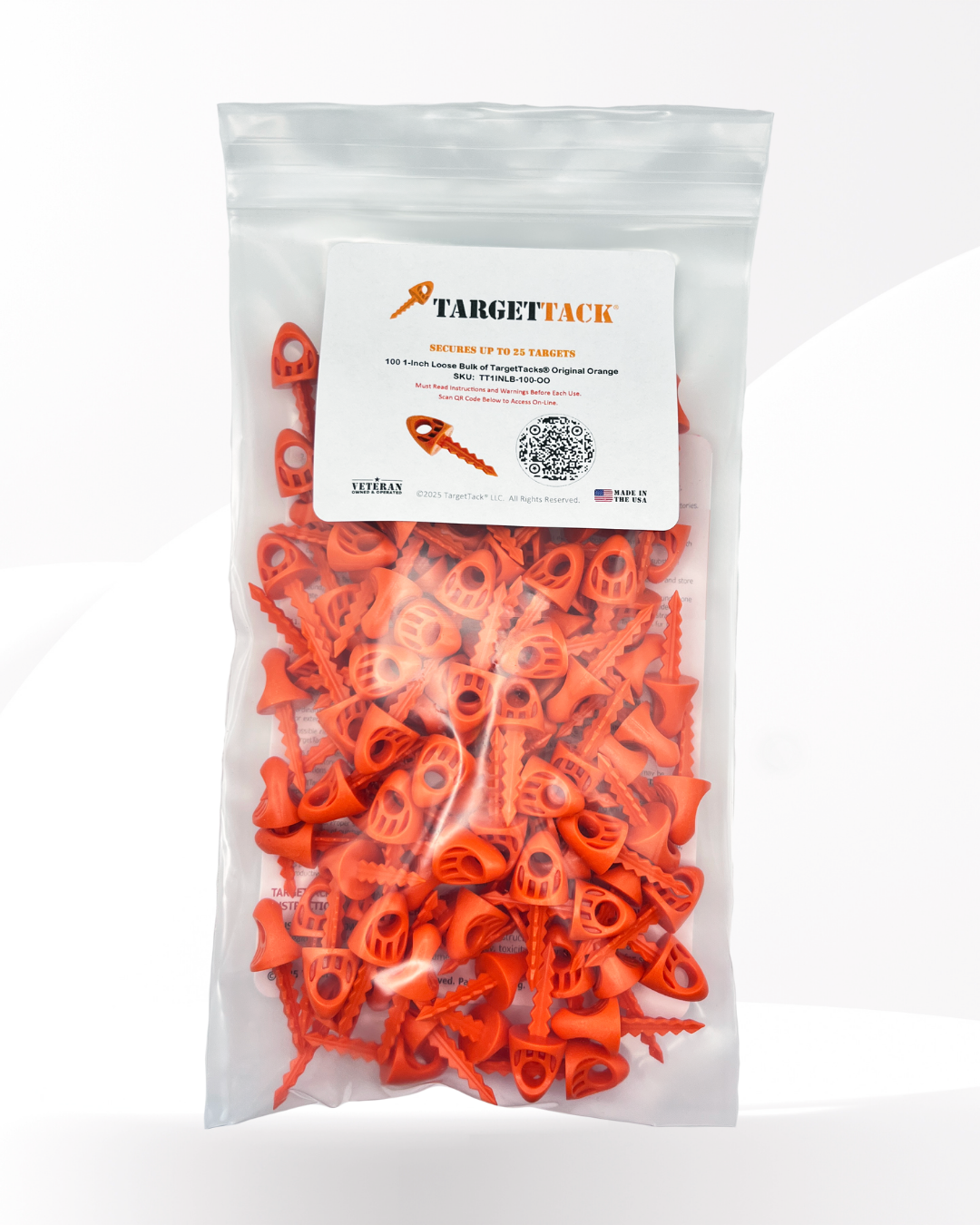 100 1-Inch Loose Bulk of TargetTacks® Original Orange