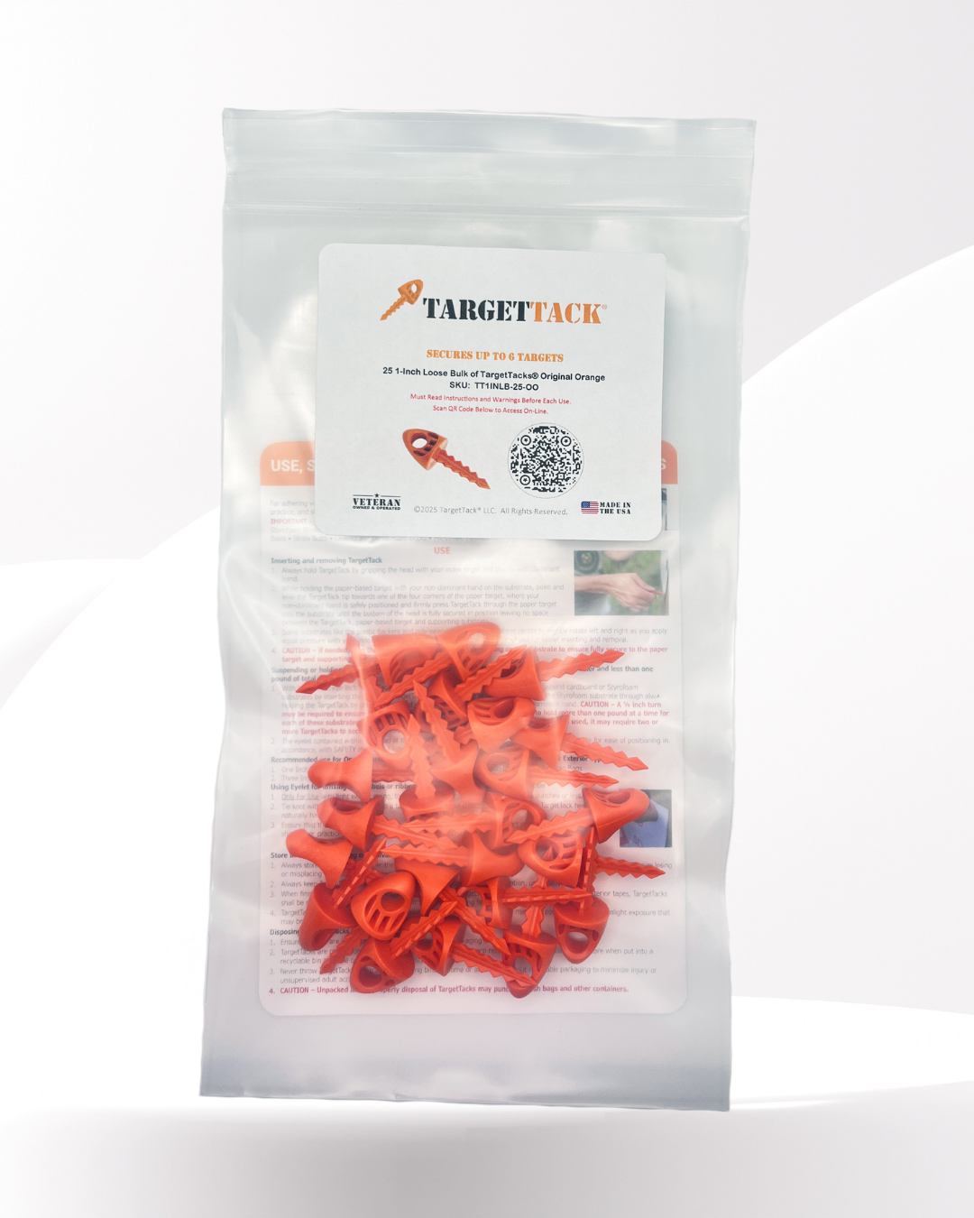 25 1-Inch Loose Bulk of TargetTacks® Original Orange