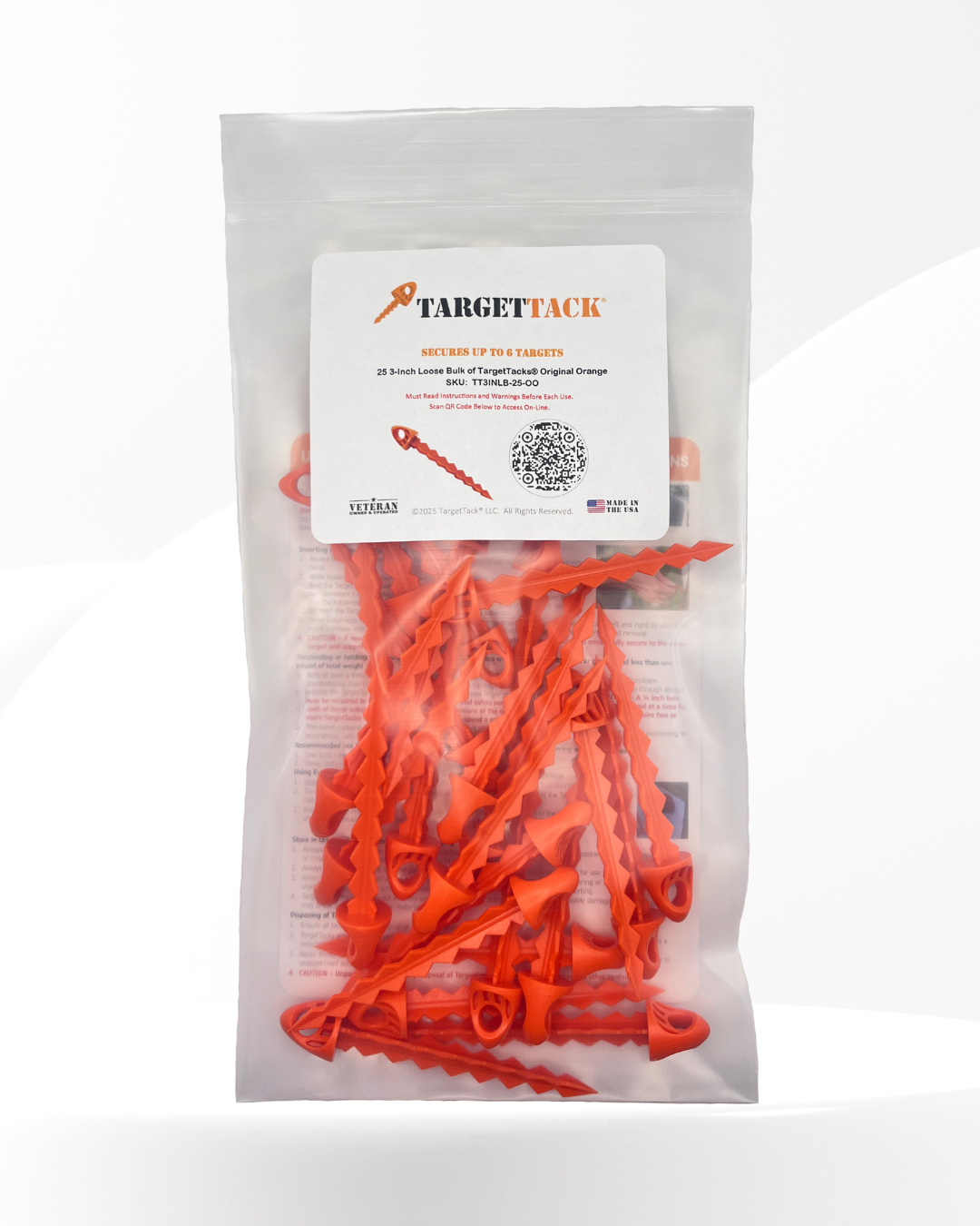 25 3-Inch Loose Bulk of TargetTacks® Original Orange