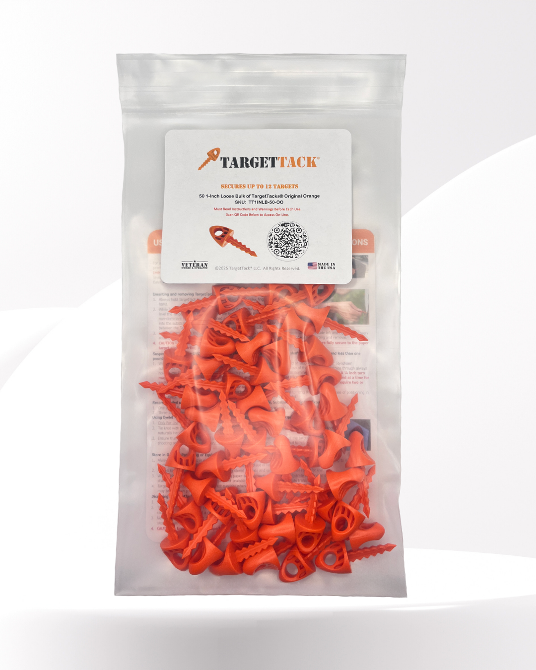 50 1-Inch Loose Bulk of TargetTacks® Original Orange