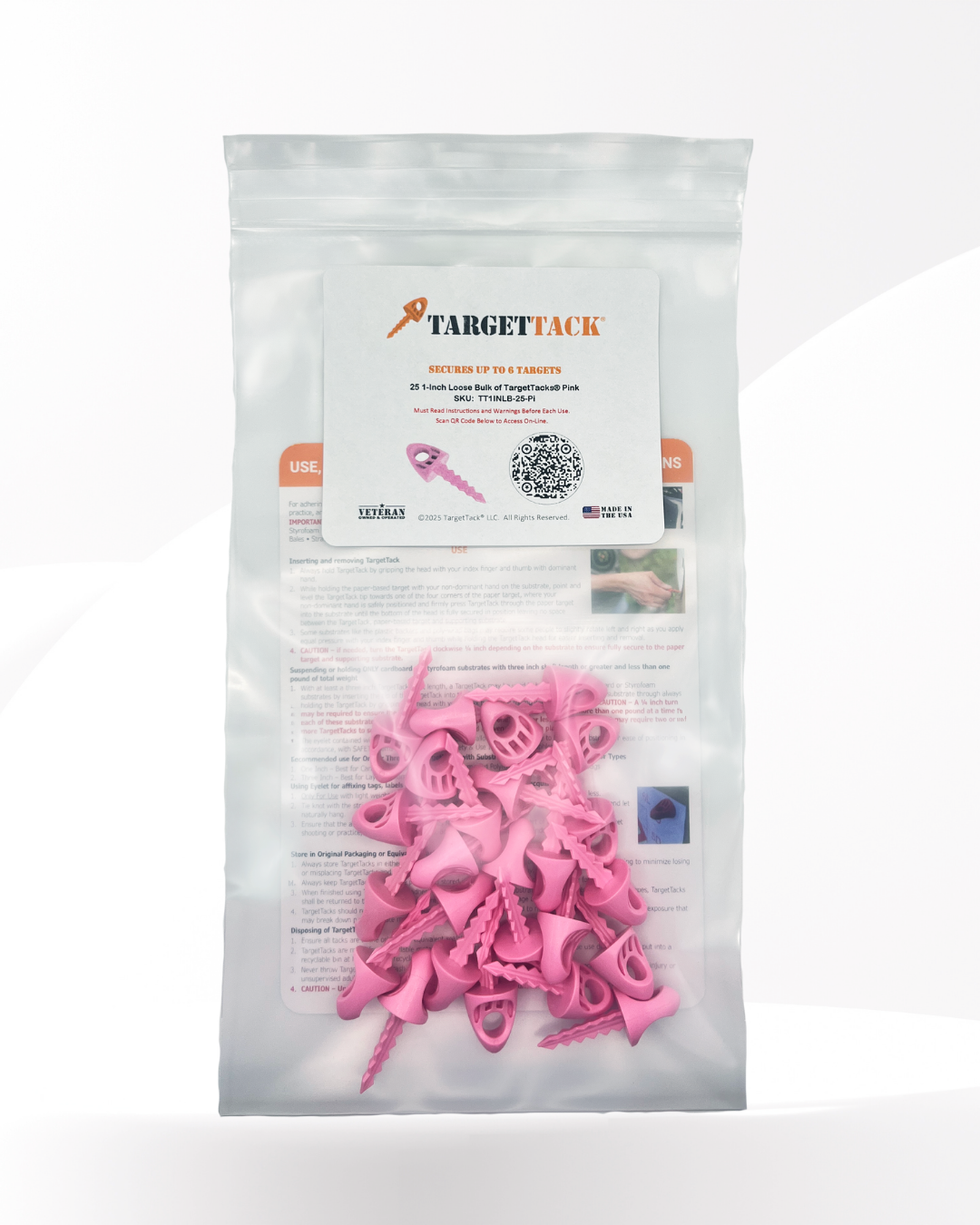25 1-Inch Loose Bulk of TargetTacks® Pink