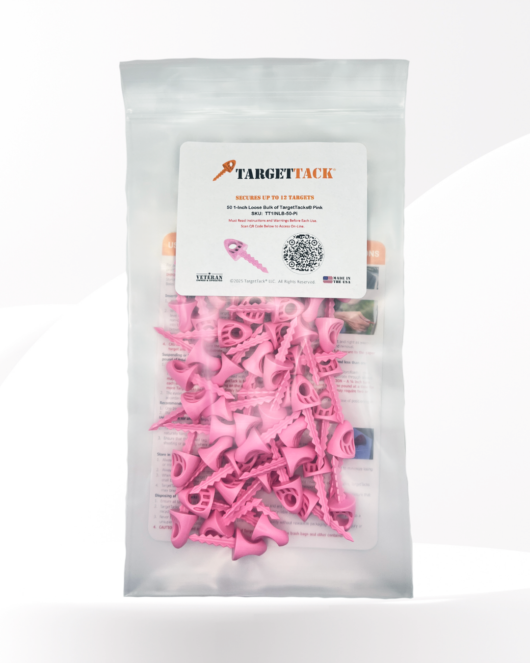 50 1-Inch Loose Bulk of TargetTacks® Pink