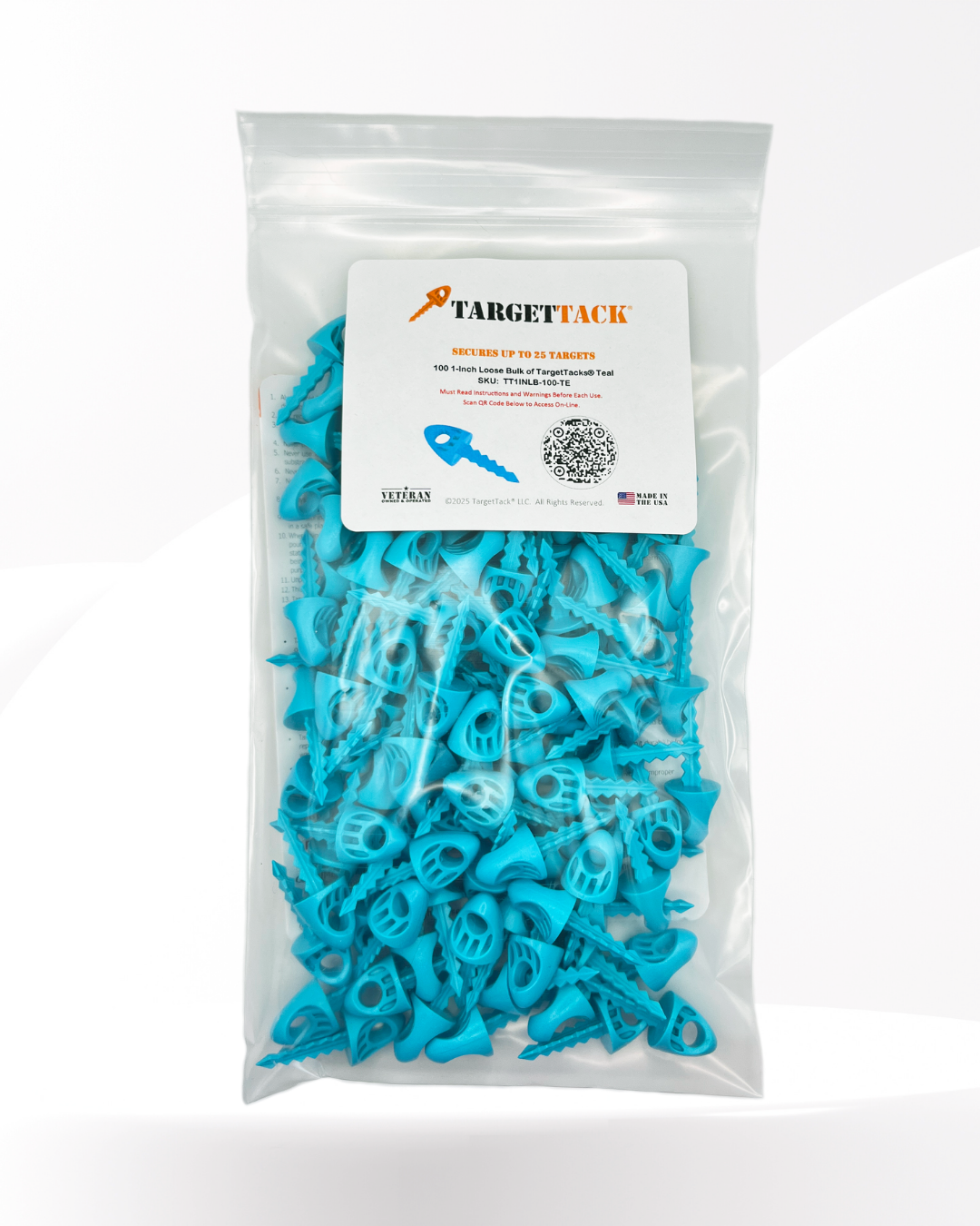 100 1-Inch Loose Bulk of TargetTacks® Teal