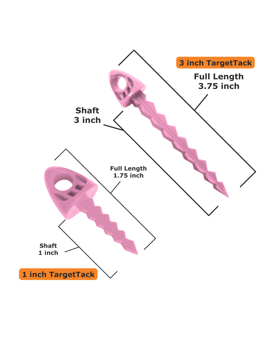 1-Inch and 3-Inch Variety 12-Pack of TargetTacks® Pink
