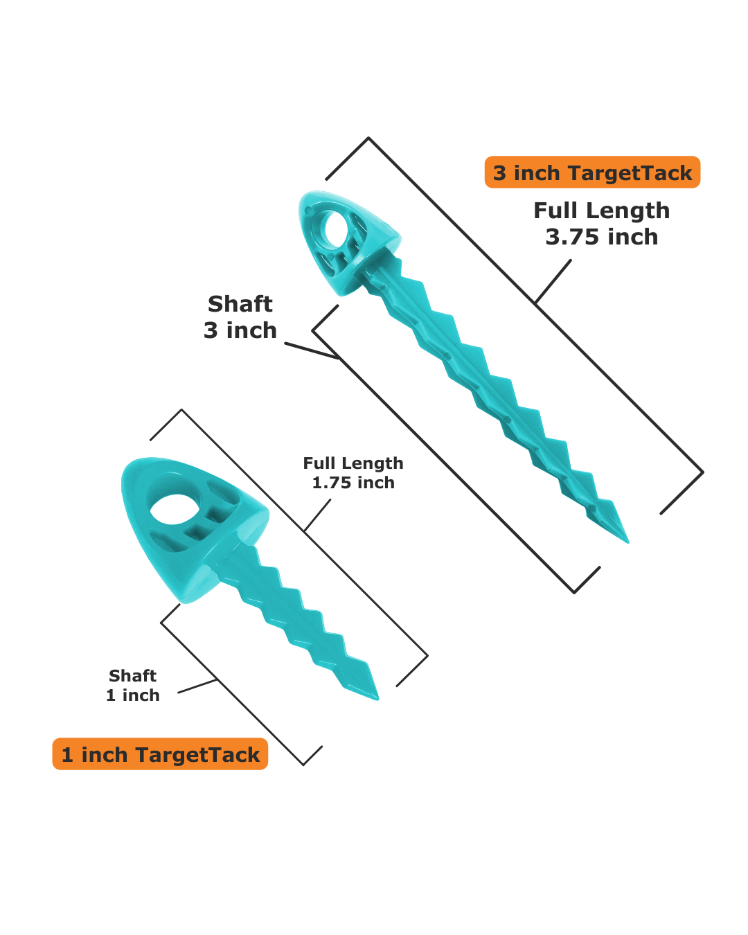 1-Inch and 3-Inch Variety 12-Pack of TargetTacks® Teal