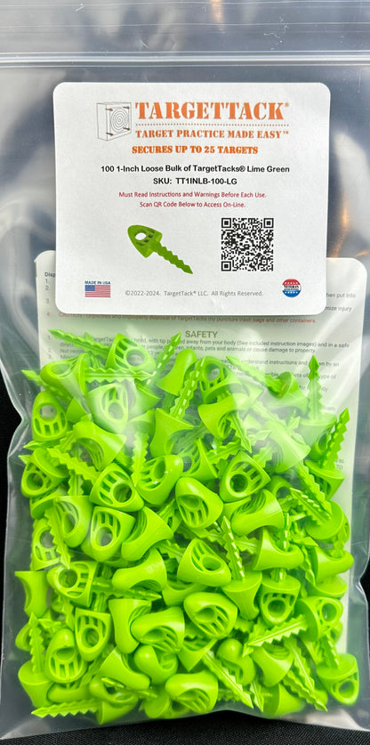 100 1-Inch Loose Bulk of TargetTacks® Lime Green