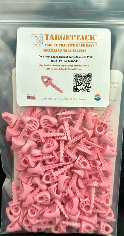 100 1-Inch Loose Bulk of TargetTacks® Pink