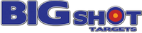 The logo for Big Shot Targets, featuring the words 'BIG SHOT' in bold blue letters with a red and yellow target graphic inside the letter 'O', and 'TARGETS' in smaller blue text below, all on a black background.