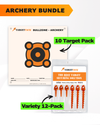 Archery Practice 10 Target Pack + TargetTack® 12-Pack Bundle