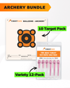 Archery Practice 10 Target Pack + TargetTack® 12-Pack Bundle