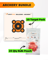 Archery Practice 10 Target Pack + TargetTack® 25 Qty 1-Inch Bulk Pouch Bundle