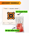 Archery Practice 10 Target Pack + TargetTack® 50 Qty 1-Inch Bulk Pouch Bundle