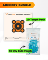 Archery Practice 10 Target Pack + TargetTack® 50 Qty 1-Inch Bulk Pouch Bundle