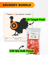 Archery Practice 10 Target Pack + TargetTack® 100 Qty 1-Inch Bulk Pouch Bundle