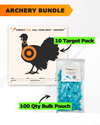Archery Practice 10 Target Pack + TargetTack® 100 Qty 1-Inch Bulk Pouch Bundle