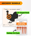 Archery Practice 10 Target Pack + TargetTack® 12-Pack Bundle