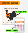 Archery Practice 10 Target Pack + TargetTack® 12-Pack Bundle