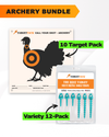 Archery Practice 10 Target Pack + TargetTack® 12-Pack Bundle