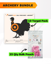 Archery Practice 10 Target Pack + TargetTack® 25 Qty 1-Inch Bulk Pouch Bundle