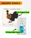 Archery Practice 10 Target Pack + TargetTack® 25 Qty 1-Inch Bulk Pouch Bundle