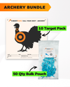 Archery Practice 10 Target Pack + TargetTack® 50 Qty 1-Inch Bulk Pouch Bundle