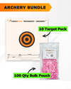 Archery Practice 10 Target Pack + TargetTack® 100 Qty 1-Inch Bulk Pouch Bundle