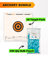 Archery Practice 10 Target Pack + TargetTack® 100 Qty 1-Inch Bulk Pouch Bundle