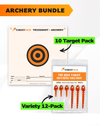 Archery Practice 10 Target Pack + TargetTack® 12-Pack Bundle