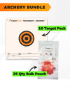 Archery Practice 10 Target Pack + TargetTack® 25 Qty 1-Inch Bulk Pouch Bundle