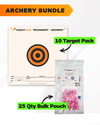 Archery Practice 10 Target Pack + TargetTack® 25 Qty 1-Inch Bulk Pouch Bundle