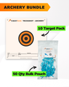 Archery Practice 10 Target Pack + TargetTack® 50 Qty 1-Inch Bulk Pouch Bundle