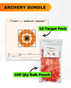 Archery Practice 10 Target Pack + TargetTack® 100 Qty 1-Inch Bulk Pouch Bundle