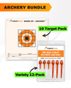 Archery Practice 10 Target Pack + TargetTack® 12-Pack Bundle