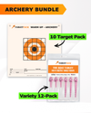 Archery Practice 10 Target Pack + TargetTack® 12-Pack Bundle