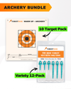 Archery Practice 10 Target Pack + TargetTack® 12-Pack Bundle