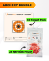 Archery Practice 10 Target Pack + TargetTack® 25 Qty 1-Inch Bulk Pouch Bundle
