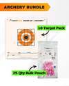 Archery Practice 10 Target Pack + TargetTack® 25 Qty 1-Inch Bulk Pouch Bundle