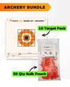 Archery Practice 10 Target Pack + TargetTack® 50 Qty 1-Inch Bulk Pouch Bundle