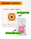 Archery Practice 10 Target Pack + TargetTack® 50 Qty 1-Inch Bulk Pouch Bundle