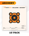 Printed paper target with bullzone-only bullseye set.