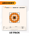 Printed paper target with warm-up bullseye.