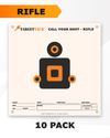 Printed paper target for precision rifle practice with Call Your Shot design.