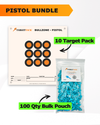 Pistol Practice 10 Target Pack + TargetTack® 100 Qty 1-Inch Bulk Pouch Bundle