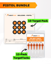 Pistol Practice 10 Target Pack + TargetTack® 1-Inch 12-Pack Bundle