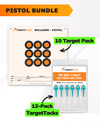 Pistol Practice 10 Target Pack + TargetTack® 1-Inch 12-Pack Bundle