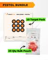 Pistol Practice 10 Target Pack + TargetTack® 25 Qty 1-Inch Bulk Pouch Bundle