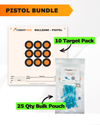 Pistol Practice 10 Target Pack + TargetTack® 25 Qty 1-Inch Bulk Pouch Bundle