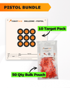 Pistol Practice 10 Target Pack + TargetTack® 50 Qty 1-Inch Bulk Pouch Bundle