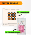Pistol Practice 10 Target Pack + TargetTack® 50 Qty 1-Inch Bulk Pouch Bundle
