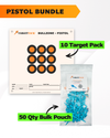 Pistol Practice 10 Target Pack + TargetTack® 50 Qty 1-Inch Bulk Pouch Bundle